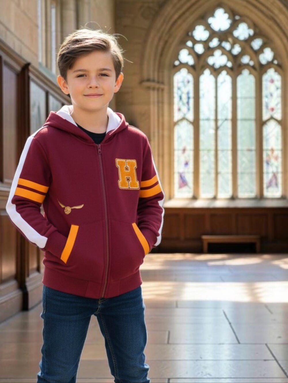 Harry Potter Hogwarts Full Zip Hoodie, NWT